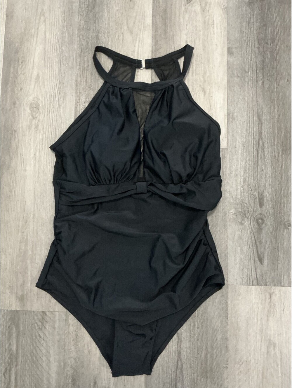 Tempt Me Plus Size 16W One Piece Black Bathing Suit NWT #433